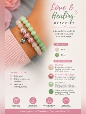 Green Aventurine & Pink Jade Bracelet Set
